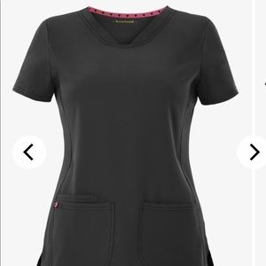 heartsoul Break On Through Women's 3-Pocket V-Neck Scrub Top- Black sz XS